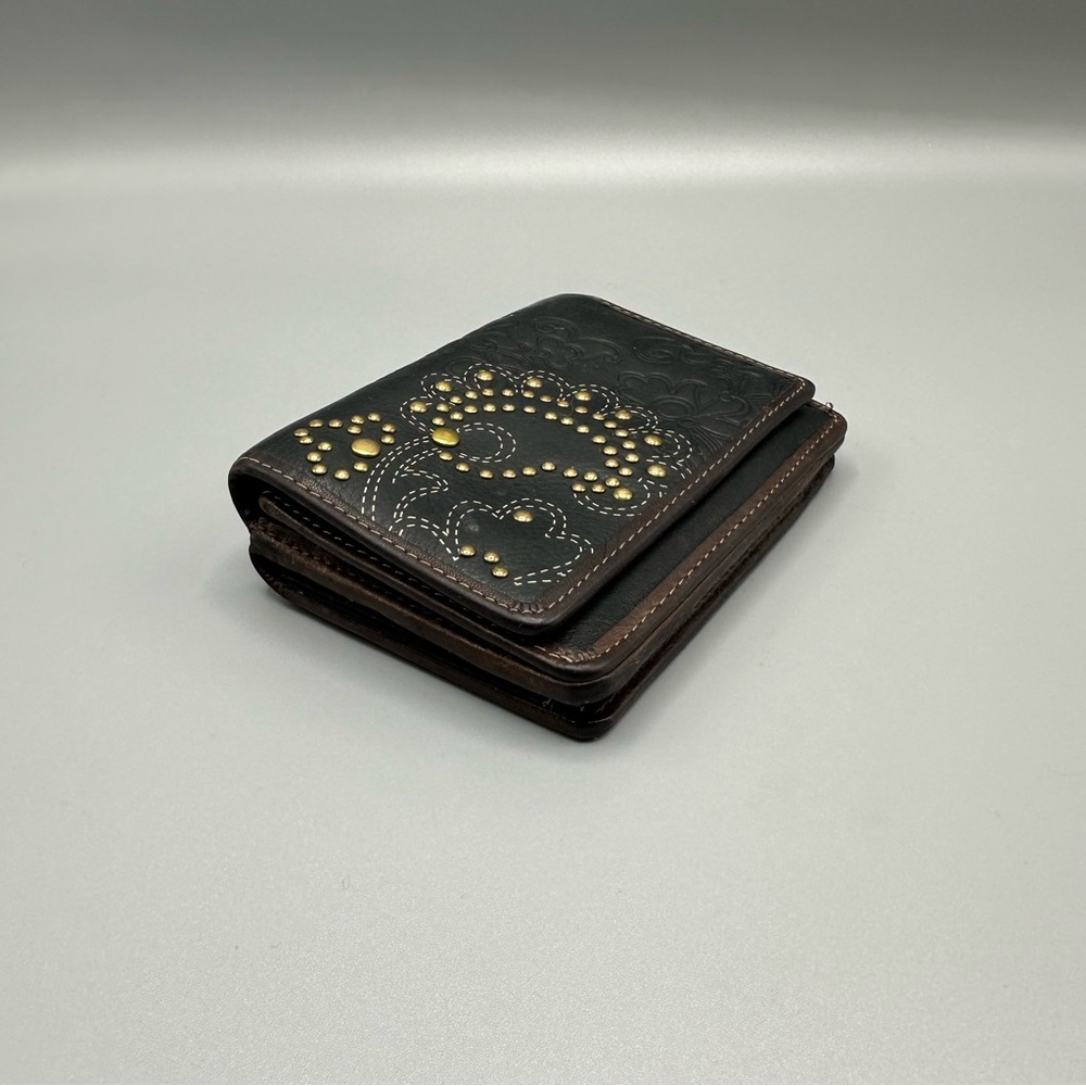 Fossil black Leather Floral Studded Women’s Wallet